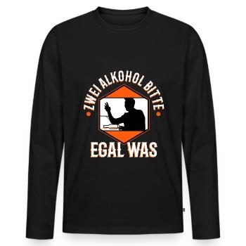 Two alcohols please no matter what - Men's Premium Organic Long Sleeve Shirt - black - Front - Nico (187cm)