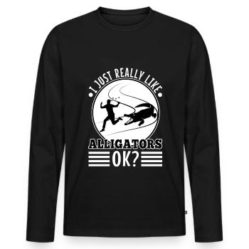 I just really like alligators - Men's Premium Organic Long Sleeve Shirt - black - Front - Nico (187cm)