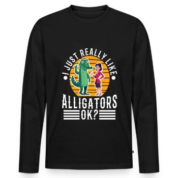 I just really like alligators - Men's Premium Organic Long Sleeve Shirt - black - Front - Nico (187cm)