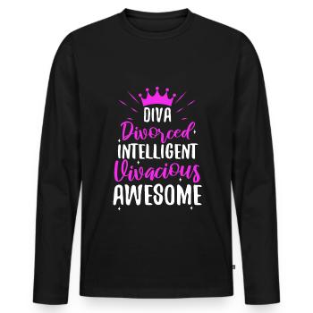 Divorce Diva - T-shirt manches longues Premium bio Homme - noir - Devant - Nico (187cm)