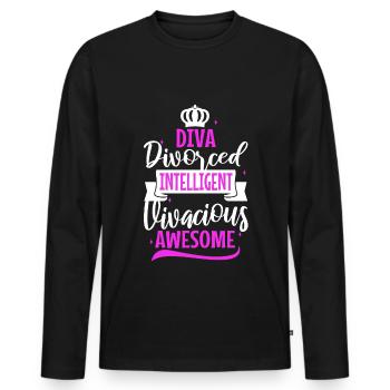 Divorce Diva - T-shirt manches longues Premium bio Homme - noir - Devant - Nico (187cm)