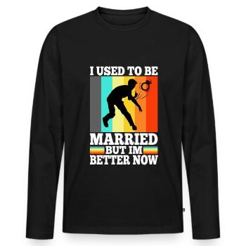 I Used To Be Married But I'm Better Now - Männer Premium Bio Langarmshirt - Schwarz - Vorne - Nico (187cm)