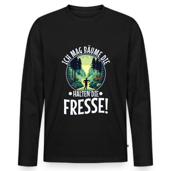 I like trees that hold the food - Men's Premium Organic Long Sleeve Shirt - black - Front - Nico (187cm)
