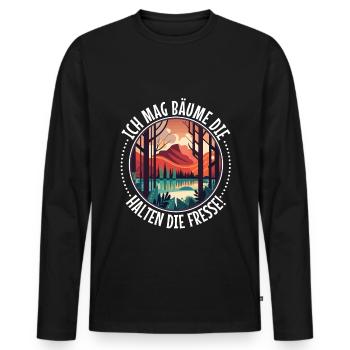 I like trees that hold the food - Men's Premium Organic Long Sleeve Shirt - black - Front - Nico (187cm)