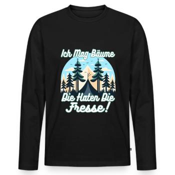 J’aime les arbres qui retiennent la nourriture - T-shirt manches longues Premium bio Homme - noir - Devant - Nico (187cm)