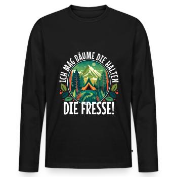J’aime les arbres qui retiennent la nourriture - T-shirt manches longues Premium bio Homme - noir - Devant - Nico (187cm)