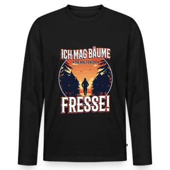 I like trees that hold the food - Men's Premium Organic Long Sleeve Shirt - black - Front - Nico (187cm)