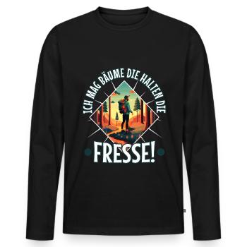 J’aime les arbres qui retiennent la nourriture - T-shirt manches longues Premium bio Homme - noir - Devant - Nico (187cm)