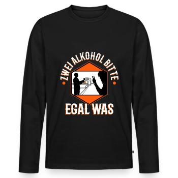 Two alcohols please no matter what - Men's Premium Organic Long Sleeve Shirt - black - Front - Nico (187cm)