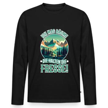 I like trees that hold the food - Men's Premium Organic Long Sleeve Shirt - black - Front - Nico (187cm)