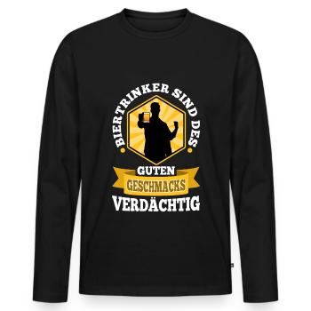 Les buveurs de bière sont soupçonnés d’avoir bon goût - T-shirt manches longues Premium bio Homme - noir - Devant - Nico (187cm)