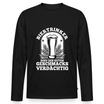 Les buveurs de bière sont soupçonnés d’avoir bon goût - T-shirt manches longues Premium bio Homme - noir - Devant - Nico (187cm)