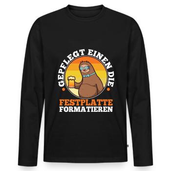 Maintained to format the hard drive - Men's Premium Organic Long Sleeve Shirt - black - Front - Nico (187cm)