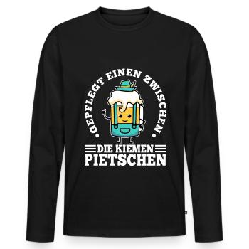 Gepflegt einen zwischen die Kiemen peitschen - Männer Premium Bio Langarmshirt - Schwarz - Vorne - Nico (187cm)