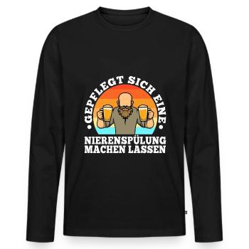Well-groomed to have a kidney irrigation - Men's Premium Organic Long Sleeve Shirt - black - Front - Nico (187cm)