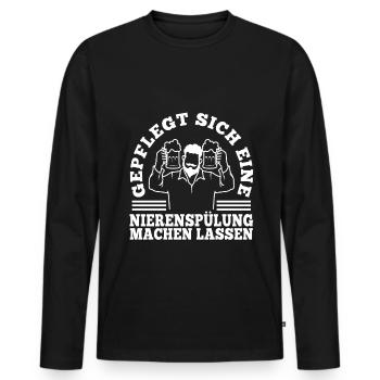 Well-groomed to have a kidney irrigation - Men's Premium Organic Long Sleeve Shirt - black - Front - Nico (187cm)