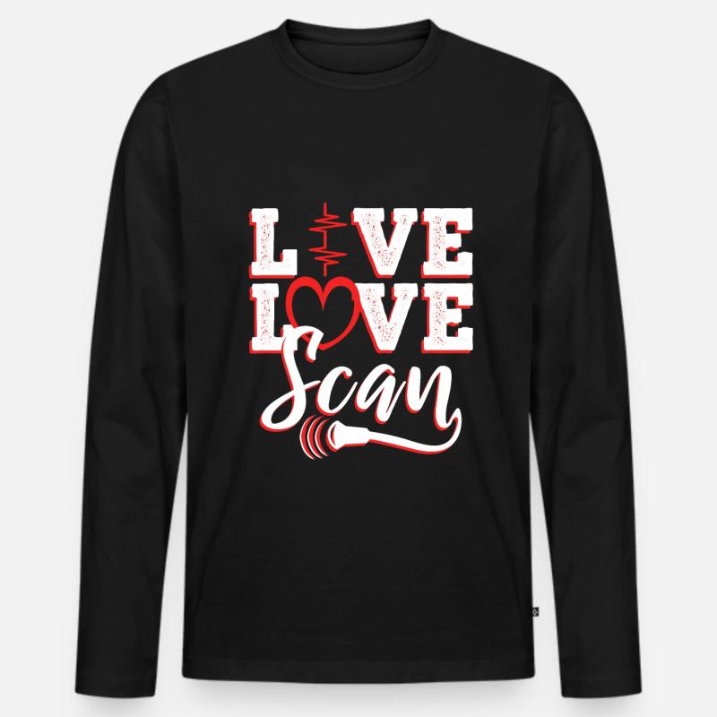 Live Love Scan - Männer Premium Bio Langarmshirt - Schwarz
