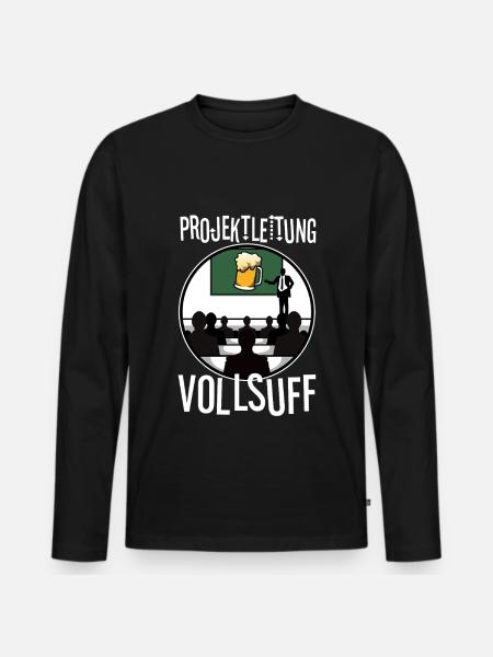 Projektleitung Vollsuff - Männer Premium Bio Langarmshirt - Schwarz
