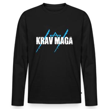 Krav Maga - Männer Premium Bio Langarmshirt - Schwarz - Vorne - Nico (187cm)