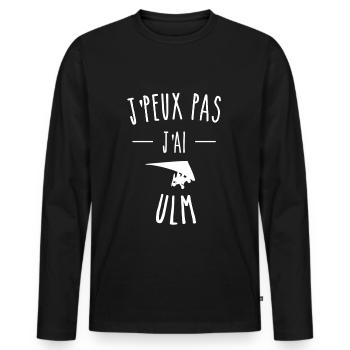 j peux pas j'ai ulm - T-shirt manches longues Premium bio Homme - noir - Devant - Nico (187cm)