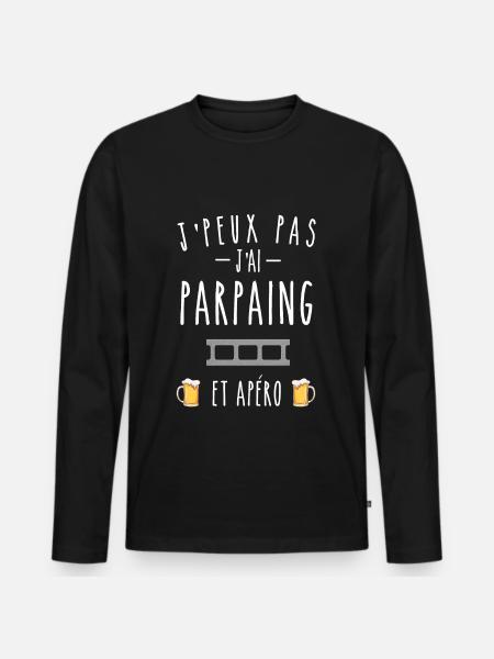 parpaing et apéro - T-shirt manches longues Premium bio Homme - noir