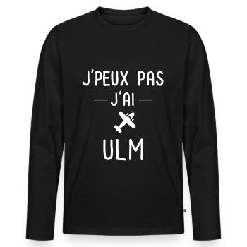 je peux pas j ai ulm pilote ulm baptême ulm - T-shirt manches longues Premium bio Homme - noir - Devant - Nico (187cm)