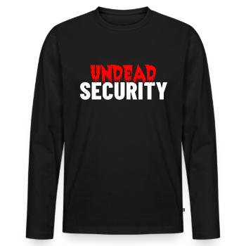 Halloween Undead Security - Männer Premium Bio Langarmshirt - Schwarz - Vorne - Nico (187cm)