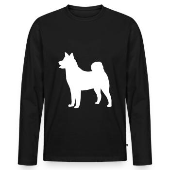 Husky Hund silhouette Hunde - Männer Premium Bio Langarmshirt - Schwarz - Vorne - Nico (187cm)