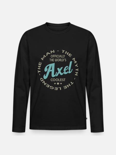 AXEL navn gave t shirt personlig axel - Premium økologisk langærmet T-shirt til mænd - sort