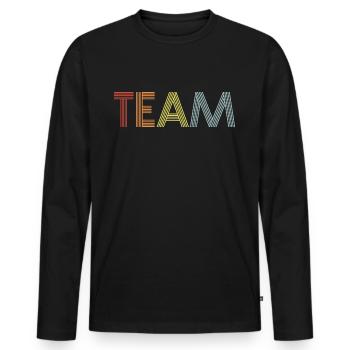 Équipe - T-shirt manches longues Premium bio Homme - noir - Devant - Nico (187cm)