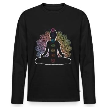 Chakra Meditation Chakra Meditation Zen - Männer Premium Bio Langarmshirt - Schwarz - Vorne - Nico (187cm)