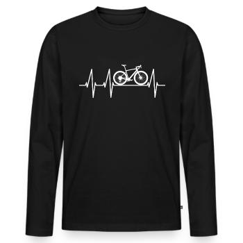Gravelling Bike Gravel - Männer Premium Bio Langarmshirt - Schwarz - Vorne - Nico (187cm)