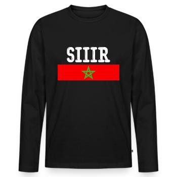 Sir Maroc - T-shirt manches longues Premium bio Homme - noir - Devant - Nico (187cm)