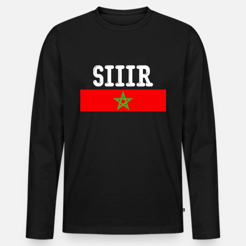 Sir Maroc - Männer Premium Bio Langarmshirt - Schwarz