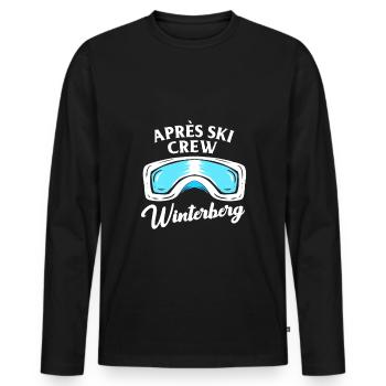 Apres Ski Winterberg Crew Team Party Skiurlaub - Männer Premium Bio Langarmshirt - Schwarz - Vorne - Nico (187cm)