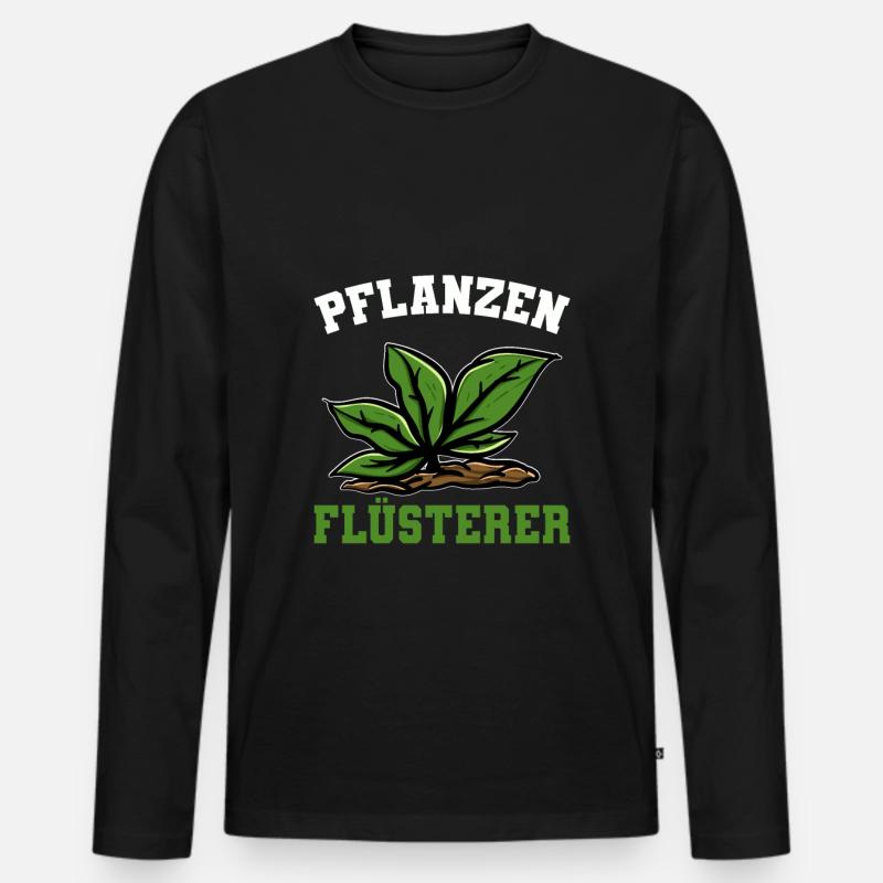 Pflanzenflüsterer - Männer Premium Bio Langarmshirt - Schwarz