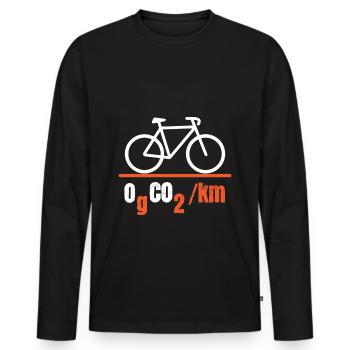 Protection de l'environnement du vélo - T-shirt manches longues Premium bio Homme - noir - Devant - Nico (187cm)