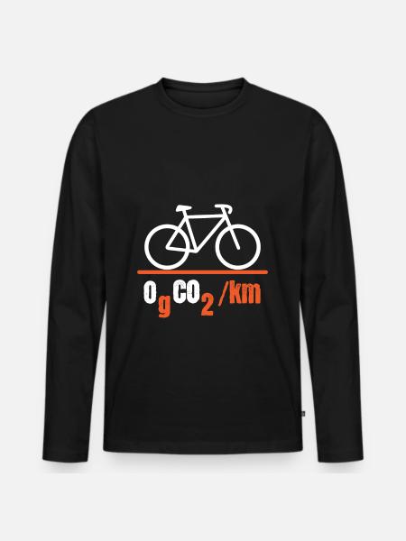 Fahrrad-Umweltschutz - Männer Premium Bio Langarmshirt - Schwarz