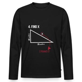 mathématiques, mathématiques, prof de maths, triangle - T-shirt manches longues Premium bio Homme - noir - Devant - Nico (187cm)