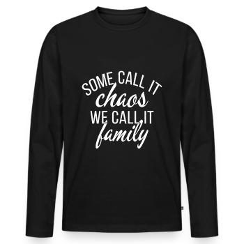 famille, famille, cadeau, mamie, mamie - T-shirt manches longues Premium bio Homme - noir - Devant - Nico (187cm)