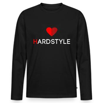 Hardstyle - Rawstyle - Hardstyler Gift merch - T-shirt manches longues Premium bio Homme - noir - Devant - Nico (187cm)