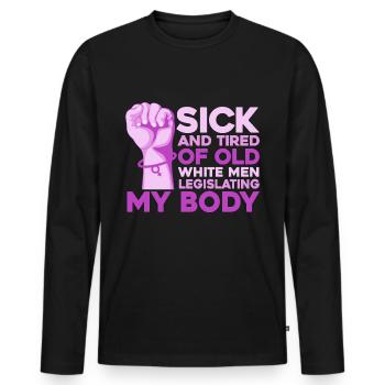 Égalité des sexes Égalité des sexes - T-shirt manches longues Premium bio Homme - noir - Devant - Nico (187cm)