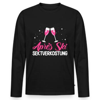Apres Ski Après Ski Sektverkostung Geschenk - Männer Premium Bio Langarmshirt - Schwarz - Vorne - Nico (187cm)