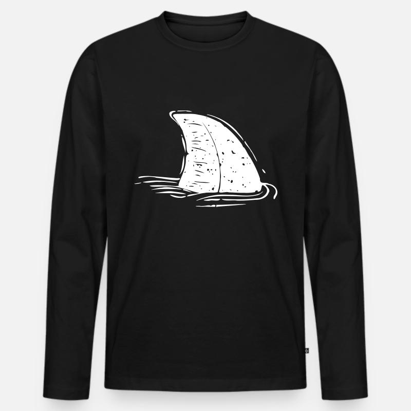haifischflosse - Männer Premium Bio Langarmshirt - Schwarz