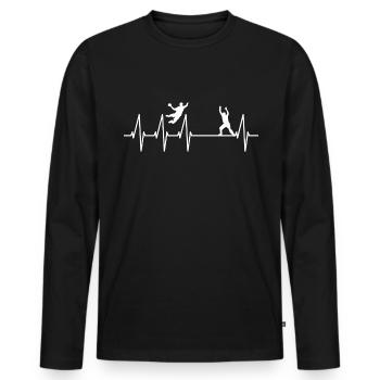 Jeu de handball Heartbeat Handball Gardien de but Joueur - T-shirt manches longues Premium bio Homme - noir - Devant - Nico (187cm)