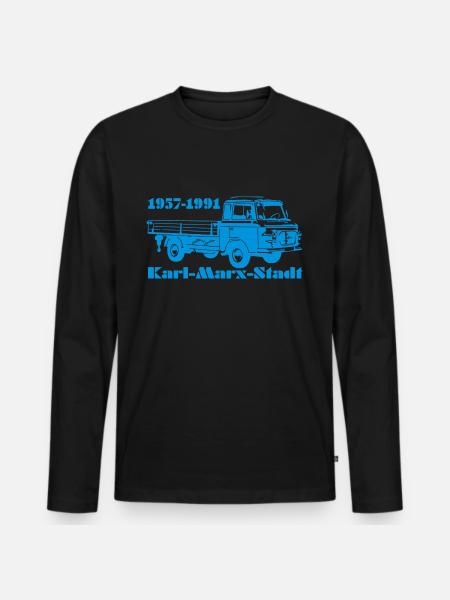Barkas Pritsche B1000 - Männer Premium Bio Langarmshirt - Schwarz