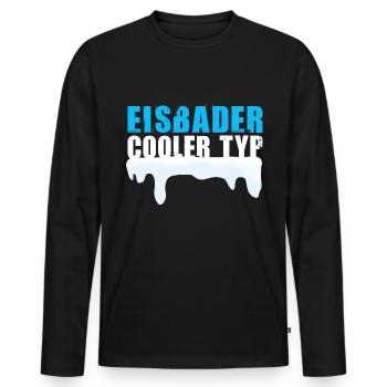 Eisbaden Eisbader cooler Typ Winterbaden - Männer Premium Bio Langarmshirt - Schwarz - Vorne - Nico (187cm)