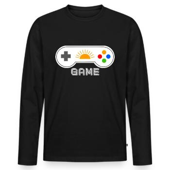 Gaming Console Game - Men's Premium Organic Long Sleeve Shirt - black - Front - Nico (187cm)