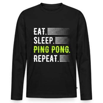 Ping Pong Table Tennis - Men's Premium Organic Long Sleeve Shirt - black - Front - Nico (187cm)