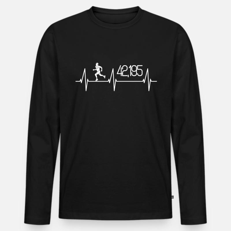 Marathon Geschenk - Männer Premium Bio Langarmshirt - Schwarz